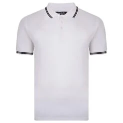 Bigdude Tipped Pique Polo Shirt White