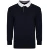 Bigdude Rugby Style Long Sleeve Polo Shirt Navy -Kenn Clothing Shop bd21p02 02 1
