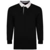 Bigdude Rugby Style Long Sleeve Polo Shirt Black -Kenn Clothing Shop bd21p02 07 1