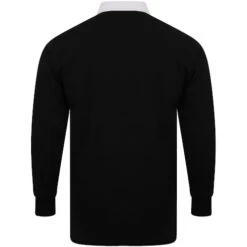 Bigdude Rugby Style Long Sleeve Polo Shirt Black -Kenn Clothing Shop bd21p02 07 2