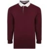 Bigdude Rugby Style Long Sleeve Polo Shirt Burgundy -Kenn Clothing Shop bd21po2 10 1