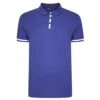 Bigdude Contrast Stripe Placket With Tipped Cuff Polo Shirt Cobalt -Kenn Clothing Shop bd451741 bd21p14 cobalt 1