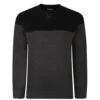 Bigdude Colour Block Jumper Black/Charcoal -Kenn Clothing Shop bf9a7d28 colourblockjumper black 1