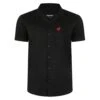 Bigdude Relaxed Collar Short Sleeve Shirt Black -Kenn Clothing Shop black shirt red deer logo 1