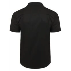 Bigdude Relaxed Collar Short Sleeve Shirt Black -Kenn Clothing Shop black shirt red deer logo 3