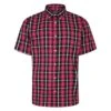 Bigdude Button Down Short Sleeve Check Shirt Magenta -Kenn Clothing Shop c1360ea1 bd23ss09 06 1