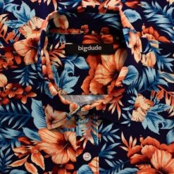 Bigdude Floral Long Sleeve Poplin Shirt Navy -Kenn Clothing Shop c1e6f0a6 img 8765