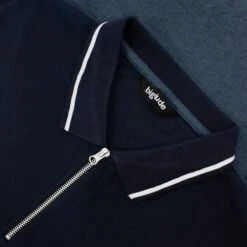 Bigdude Colour Block Zipped Polo Shirt Navy/Denim -Kenn Clothing Shop cd4fa94c img 8687
