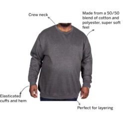 Bigdude Essentials Jumper Charcoal -Kenn Clothing Shop cded814b 012