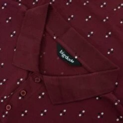 Bigdude Geometric Print Polo Shirt Burgundy -Kenn Clothing Shop d371fd30 img 8673