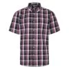Bigdude Button Down Short Sleeve Check Shirt Purple -Kenn Clothing Shop d8643dde bd23ss09 05 1