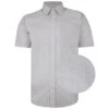 Bigdude Short Sleeve Cotton Woven Abstract Design Shirt White/Back -Kenn Clothing Shop da772389 grey20shirt20close