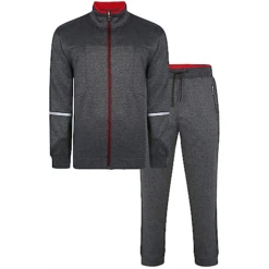 Kenn Clothing Shop 25 Bigdude Tricot Funnel Neck Tracksuit Charcoal