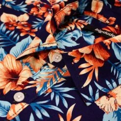 Bigdude Floral Long Sleeve Poplin Shirt Navy -Kenn Clothing Shop e1292e2d img 8763