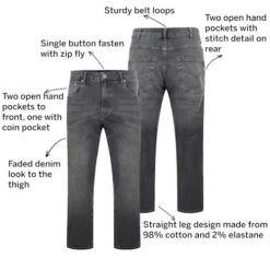 Bigdude Stretch Jeans With Whiskers Grey Wash -Kenn Clothing Shop e2e23958 027