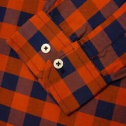 Bigdude Gingham Long Sleeve Shirt Orange -Kenn Clothing Shop e3b10582 img 8832
