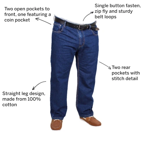 Bigdude Regular Fit Jeans Mid Wash 5 Bigdude Regular Fit Jeans Mid Wash - Image 3