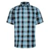 Bigdude Short Sleeve Check Shirt Turquoise -Kenn Clothing Shop ec600499 bd23ss10 04 1