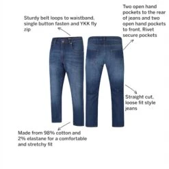 Bigdude Loose Fit Straight Cut Stretch Jeans Mid Wash -Kenn Clothing Shop f965332c annotated20imgagery2030.032