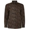 Bigdude Leaf Print Long Sleeve Poplin Shirt Black -Kenn Clothing Shop fb4d7d22 bd23ls12 01 1