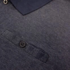 Bigdude Buttoned Pocket Polo Shirt Navy Marl -Kenn Clothing Shop fe475a46 img 8700