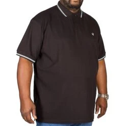 Bigdude Tipped Polo Shirt Black/Blue -Kenn Clothing Shop img 0006 clipped rev 1 1
