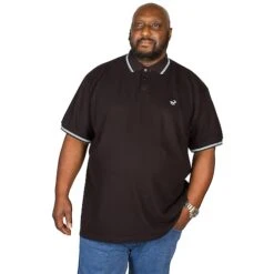 Bigdude Tipped Polo Shirt Black/Blue -Kenn Clothing Shop img 0008 clipped rev 1