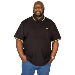 Bigdude Tipped Polo Shirt Black/Yellow -Kenn Clothing Shop img 0028 clipped rev 1