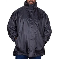 Bigdude Showerproof Packaway Rain Jacket Black -Kenn Clothing Shop img 1942 clipped rev 1
