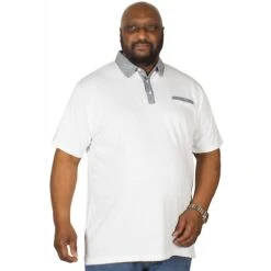 Bigdude Contrast Jersey Polo Shirt White -Kenn Clothing Shop img 6164 clipped rev 1
