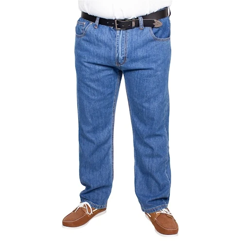 Bigdude Elasticated Waist Jeans Mid Wash 3 Bigdude Elasticated Waist Jeans Mid Wash