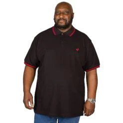Bigdude Tipped Polo Shirt Black/Red -Kenn Clothing Shop img 9987 clipped rev 1 1