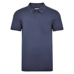 Bigdude Jersey Polo Shirt With Pocket Navy