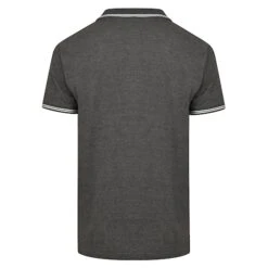 Bigdude Tipped Polo Shirt Charcoal -Kenn Clothing Shop tipped pique polo charcoal 3