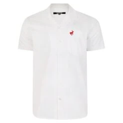 Bigdude Relaxed Collar Short Sleeve Shirt White